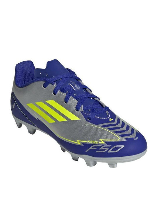 F50 CLUB Kids Molded Soccer Shoes Silver