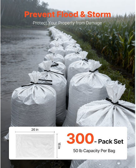 Vevor Trash Bags Reinforced by the Kilo for Rubble 66x40cm 300pcs Beige