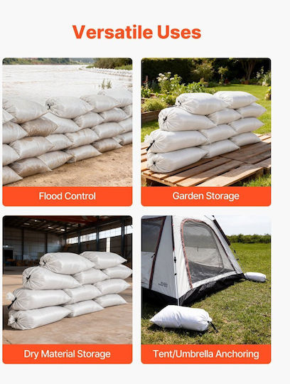 Vevor Trash Bags Reinforced by the Kilo for Rubble 66x40cm 300pcs Beige