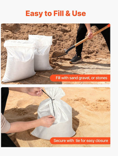 Vevor Trash Bags Reinforced by the Kilo for Rubble 66x40cm 200pcs Beige