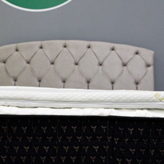 Como felt & wadding producers Mattress Topper Double Foam Infused with Aloe & Removable Cover 150x200x4cm
