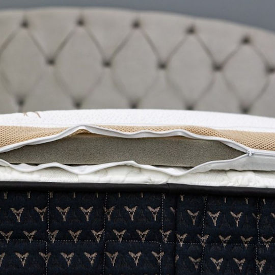 Como felt & wadding producers Mattress Topper Super Double Foam with Bamboo Fibers & Removable Cover 160x200x4cm