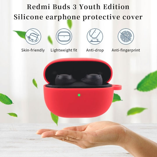 Θήκη Σιλικόνης με Γάντζο σε Μπλε χρώμα για Redmi Buds 3 Lite