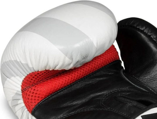 DBX Bushido Boxhandschuhe Leder für Kampf Weiß