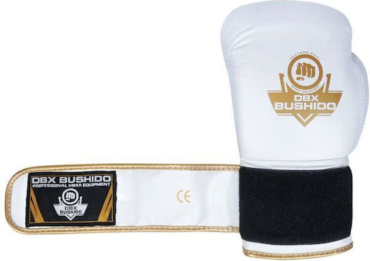 DBX Bushido Γάντια Πυγμαχίας Δερμάτινα για Αγώνα Λευκά