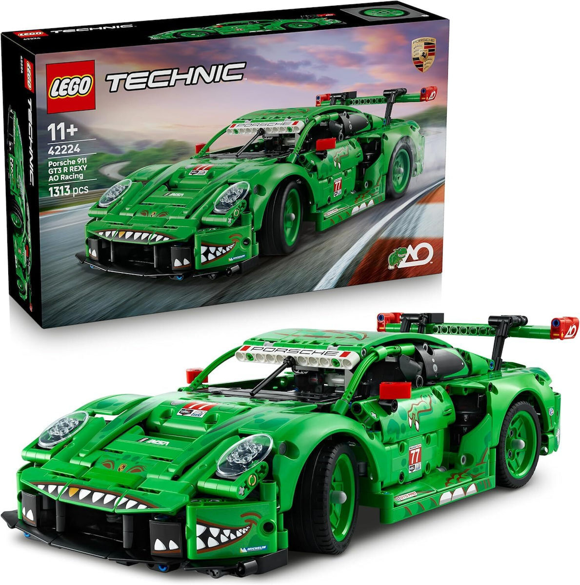 LEGO Technic Porsche 911 GT3 R REXY AO Racing Car pentru 11+ Ani