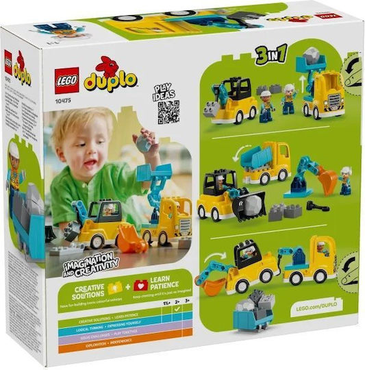 LEGO Duplo 3in1 Construction Vehicles for 2+ Years 22 Pieces