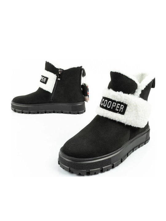 Leder Stiefeletten Damen Schwarz