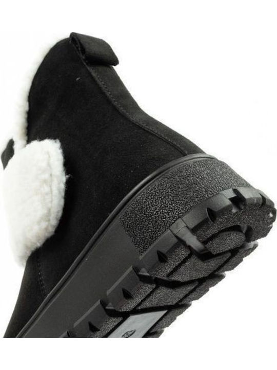Leder Stiefeletten Damen Schwarz