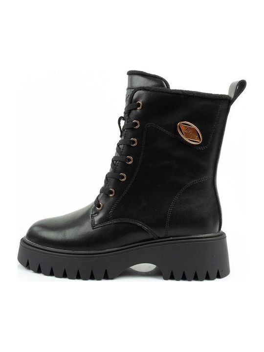 Leather Women's Ankle Boots Black