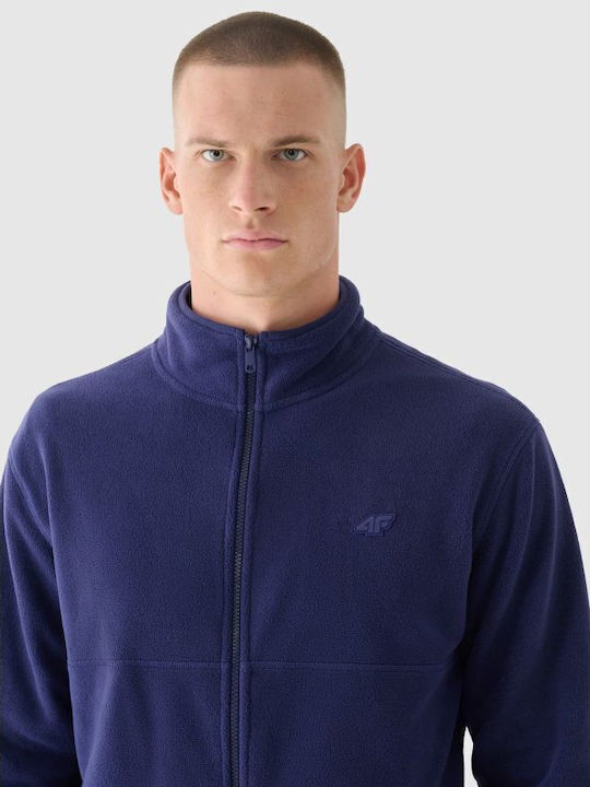 Men's Fleece Cardigan Purple