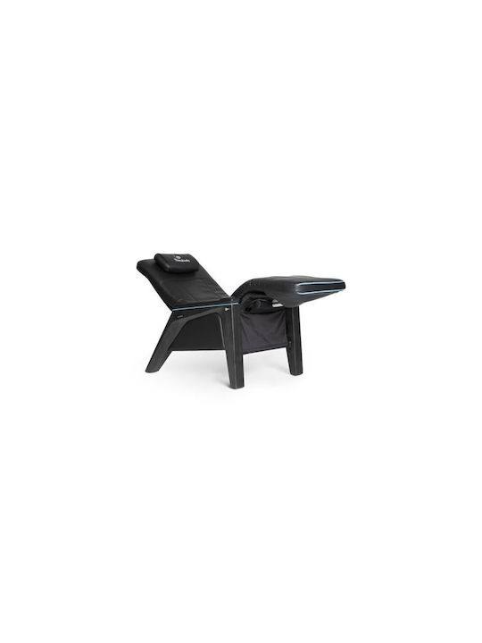 Relaxsessel Friseurwaschbecken aus echtem Leder Schwarz 114x76x124cm
