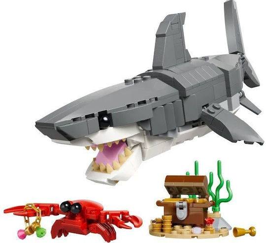 LEGO Creator 3-in-1 Свирепа Акула с Сандък Съкровище за 8+ Години 379 Бройки