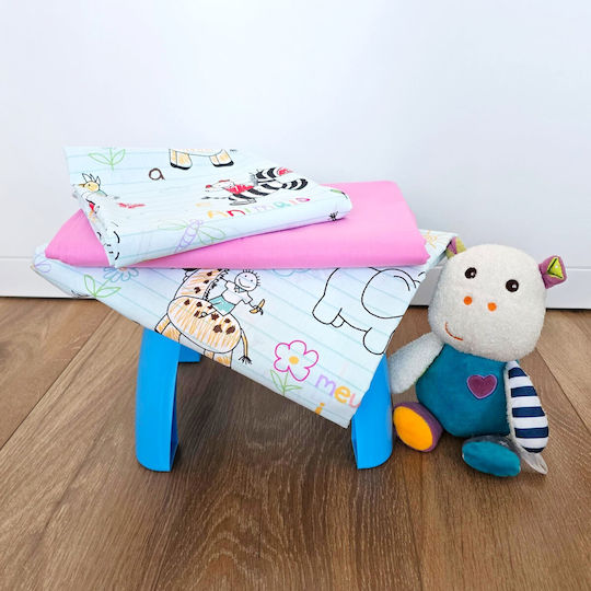 Kotonia Home Set Baby Bettlaken Für Krippe Baumwolle Angepasst Rosa 60x120cm