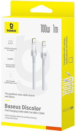 Baseus USB 2.0 Kabel USB-C männlich - USB-C 100W Silber 2m