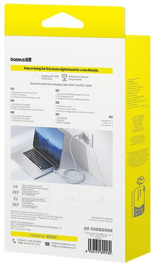 Baseus USB 2.0 Kabel USB-C männlich - USB-C 100W Silber 2m