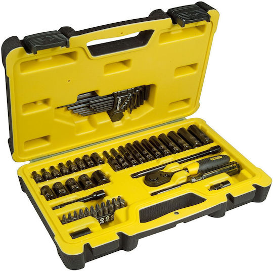 Stanley Set de chei tubulare și clichet 66buc