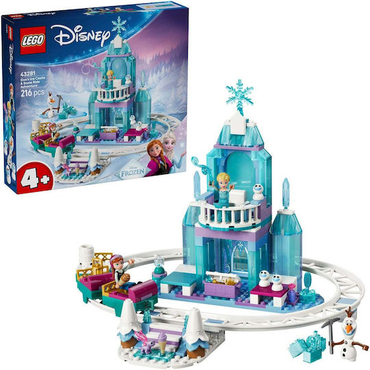 LEGO Disney Леденият Замък на Елза и Приключение със Снежна Шейна за 4+ Години 216 Бройки
