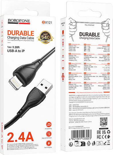 Borofone USB-A zu Lightning Kabel 18W Schwarz 1m