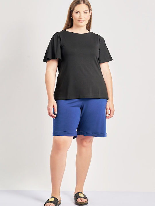 Bluza Damă Mâneci Scurte Neagră