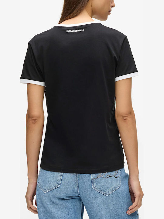 Karl Lagerfeld Ikon Дамска Тениска Черна