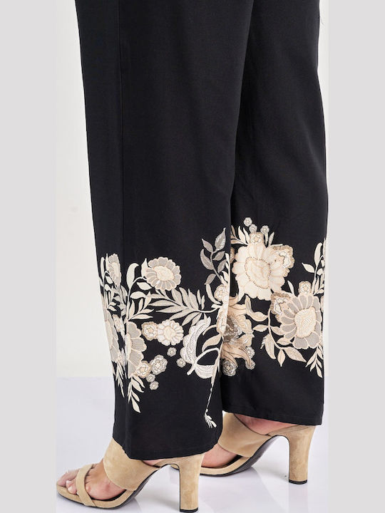 Femei Din material textil Pantaloni cu elastic Floral Floral Border