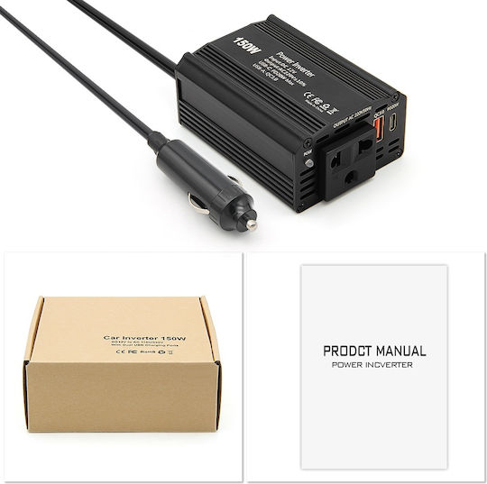 Inverter Invertor Auto 150W pentru Convertirea 12V DC în 220V AC