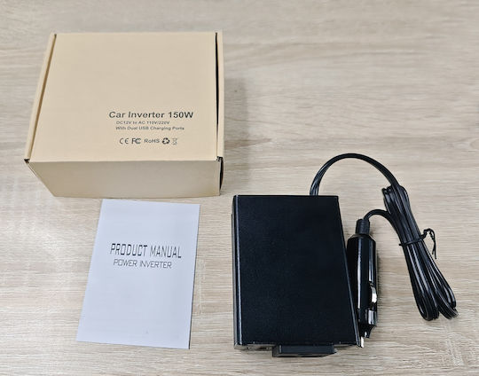 Inverter Invertor Auto 150W pentru Convertirea 12V DC în 220V AC