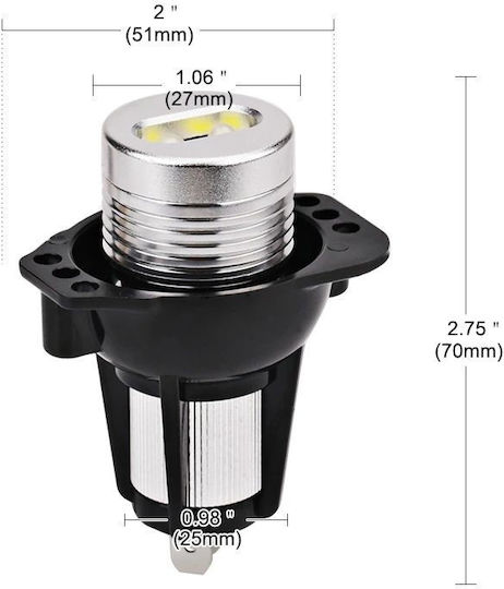 Set LED BMW E90 / E91 / M3 12V 6W με Κίτρινο Φωτισμό 2τμχ
