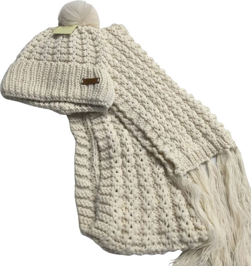 Beanie Beanie Knitted in Beige color