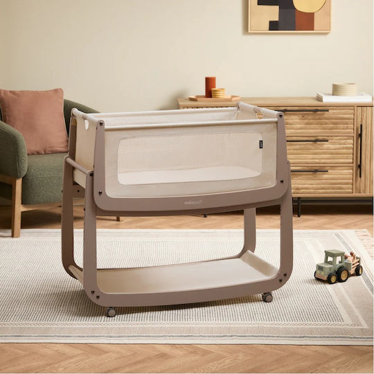 Snuz Wiege mit Matratze und Rädern Braun