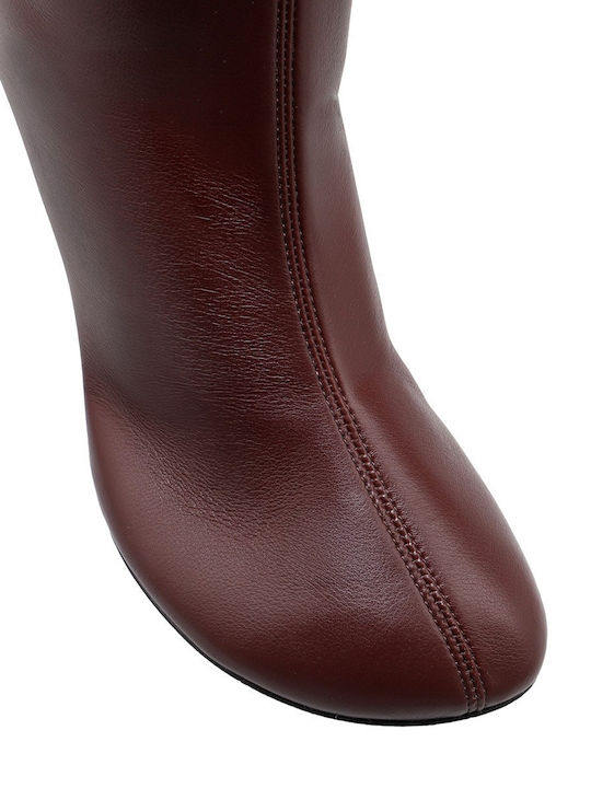 High Heel Women's Boots Burgundy