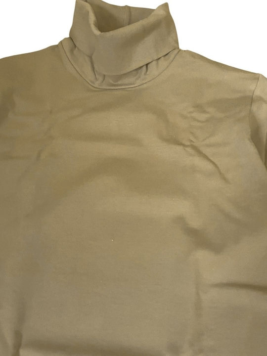 Women's Long Sleeve Turtleneck T-Shirt Mocha (tortora)