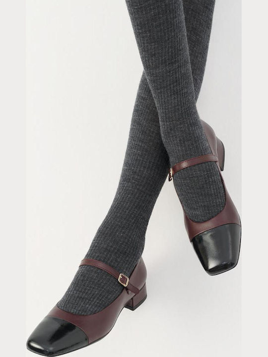 Carmens Debbi Leather Pointed Toe Heels with Strap & Low Burgundy Heel VG3345BP
