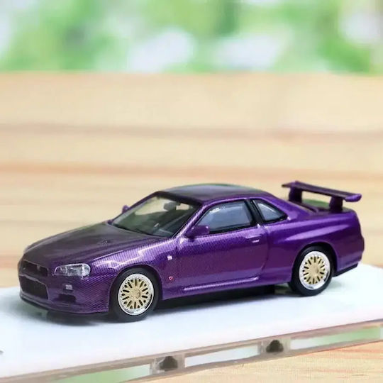 Nissan R34 V-spec Violet Car Model 1:64 Stance Hunter
