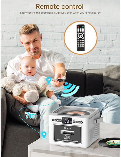 Tragbares Radio-CD-Spieler mit Radio / USB Weiß