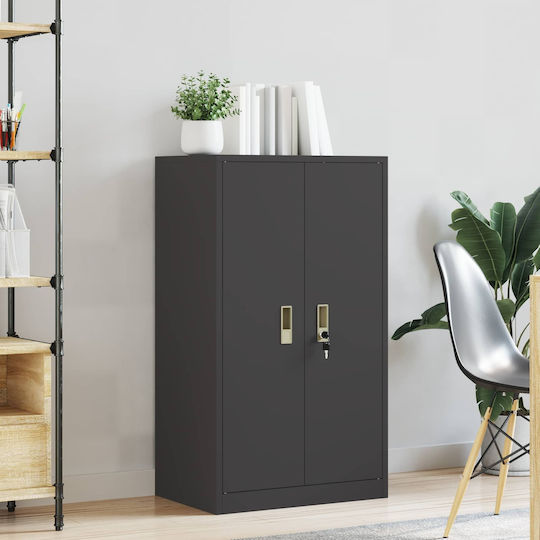 Kabinett Büro Black Velvet-Black Metal 60x40x105cm