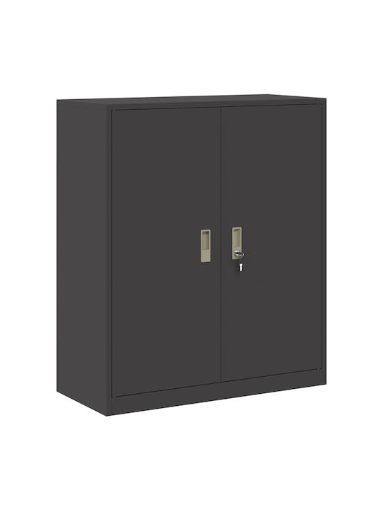Cabinet de Birou Metalic Negru 90x40x105cm
