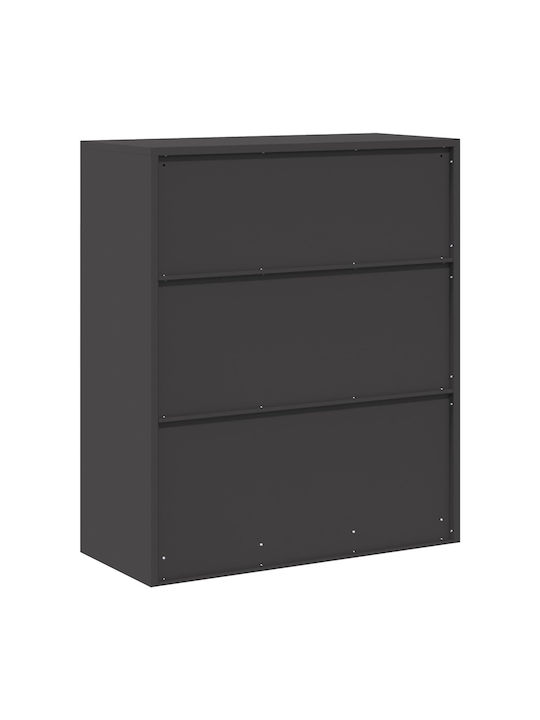 Cabinet de Birou Metalic Negru 90x40x105cm