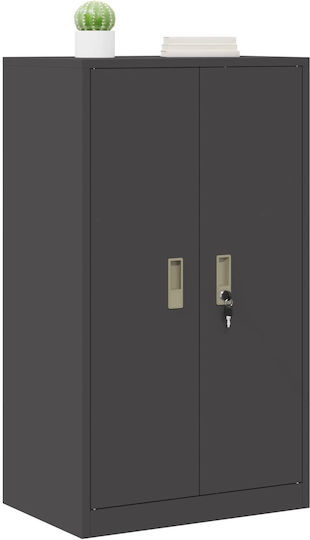 Kabinett Büro Black Velvet-Black Metal 60x40x105cm