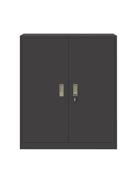 Cabinet de Birou Metalic Negru 90x40x105cm
