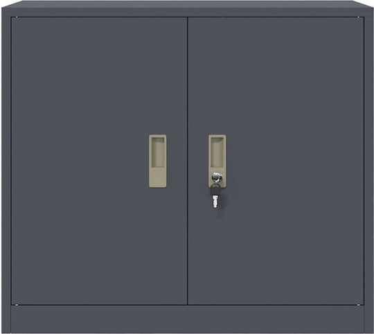 Office Storage Metal Cabinet Charcoal L80xW40xH70cm
