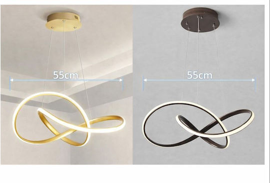 LED Κρεμαστό Φωτιστικό Χρυσό 55x55εκ.