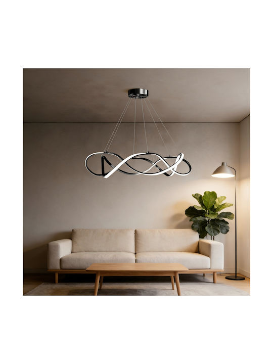 Adjustable Pendant Light Black 55x55cm