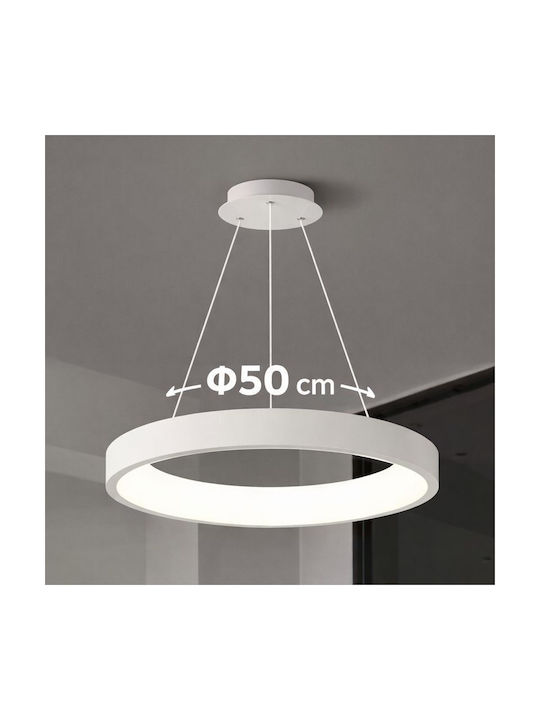 Adjustable Pendant Light White 50x50cm