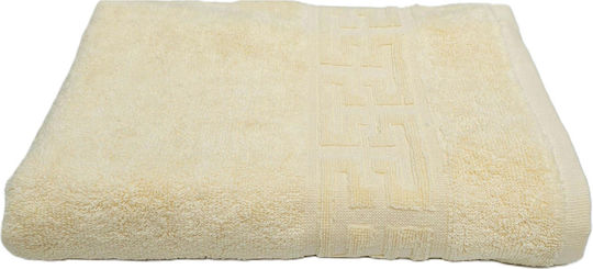 Kotonia Home Set Prosoape de Baie 3 buc Greek Border Ivory Greutate 500gr/m²