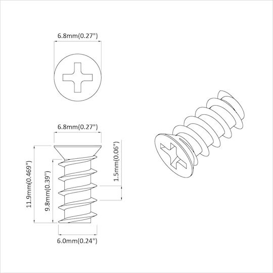 vidaXL Βίδα με Μήκος 6mm 10909τμχ
