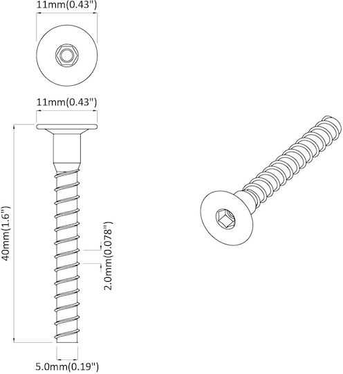 vidaXL Βίδα Εξάγωνη με Διάμετρο M5 και Μήκος 40mm 5143τμχ