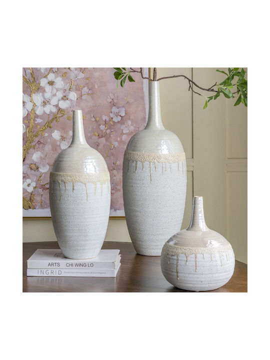 Artekko Διακοσμητικό Βάζο Κεραμικό Glazed Μπεζ Φ21xΥ60cm