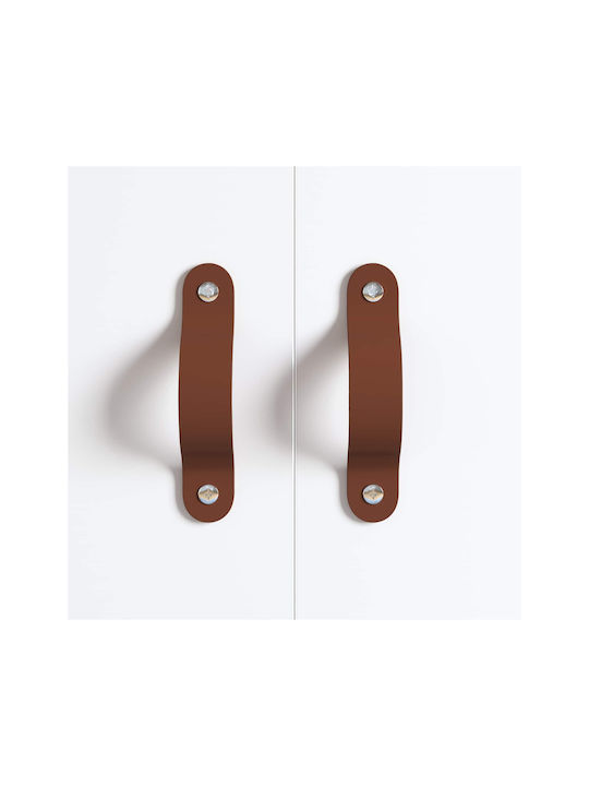vidaXL Knob Furniture made of Leather Brown 864725 2pcs